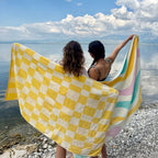 Yellow & White Checkerboard Towel