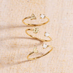 Initial Stone Open Ring