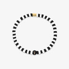 Black and White Alphabet Stretch Bracelet